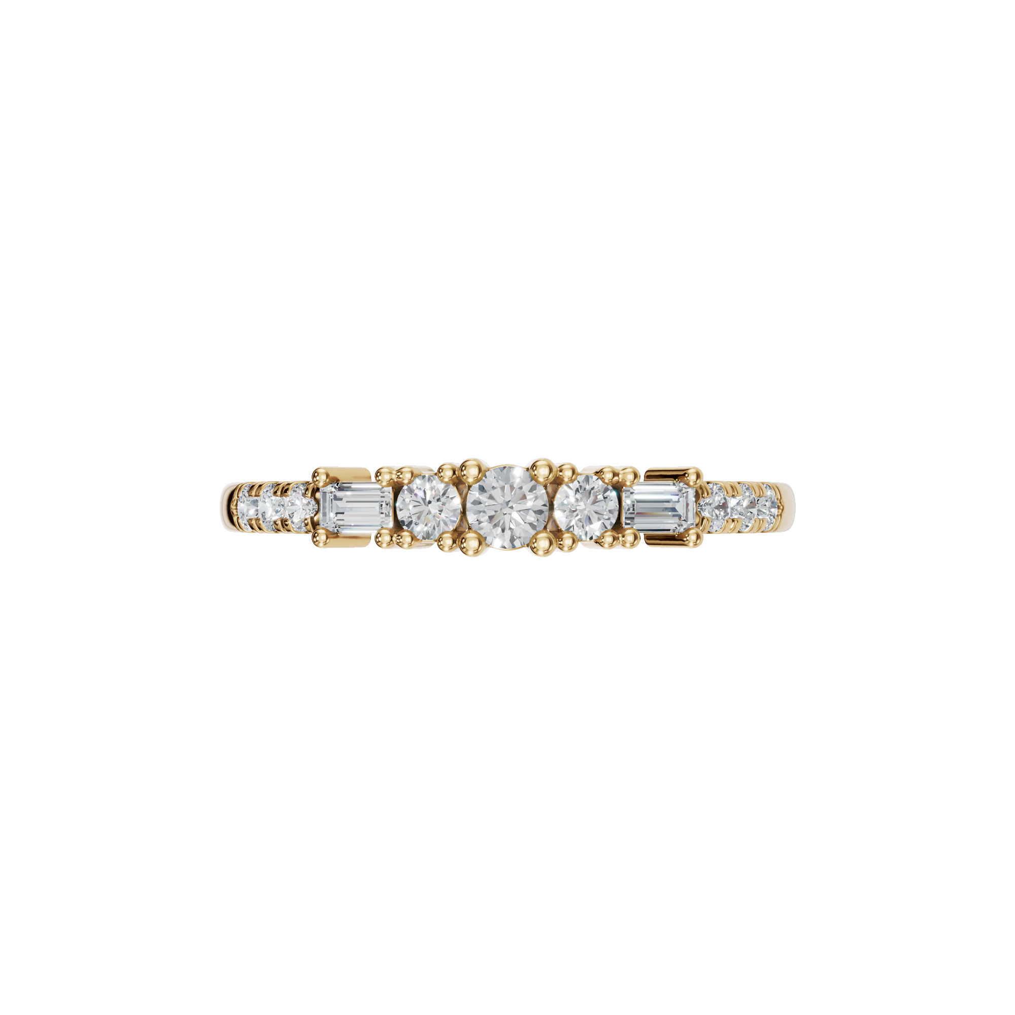 BAGUETTE ROUND ETERNITY WEDDING BAND