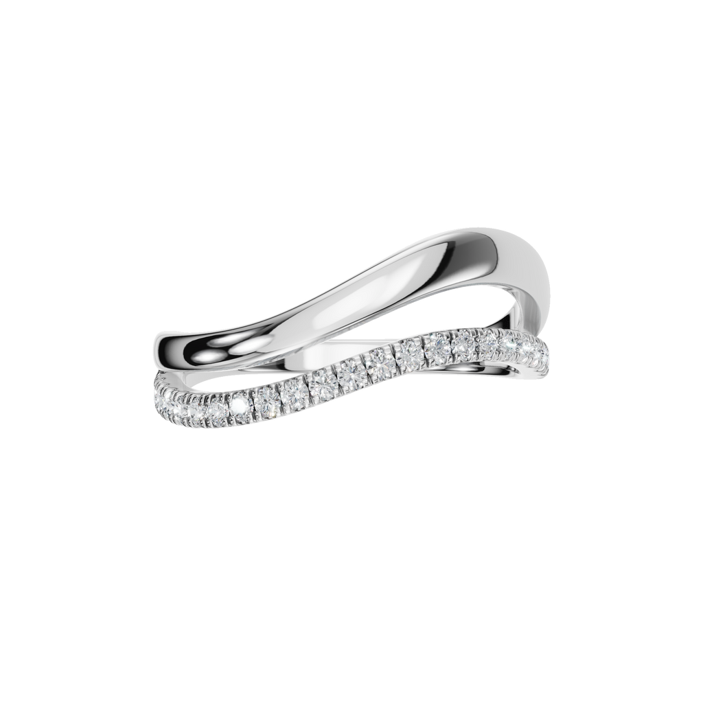 ROUND WAVE PAVE WEDDING BAND