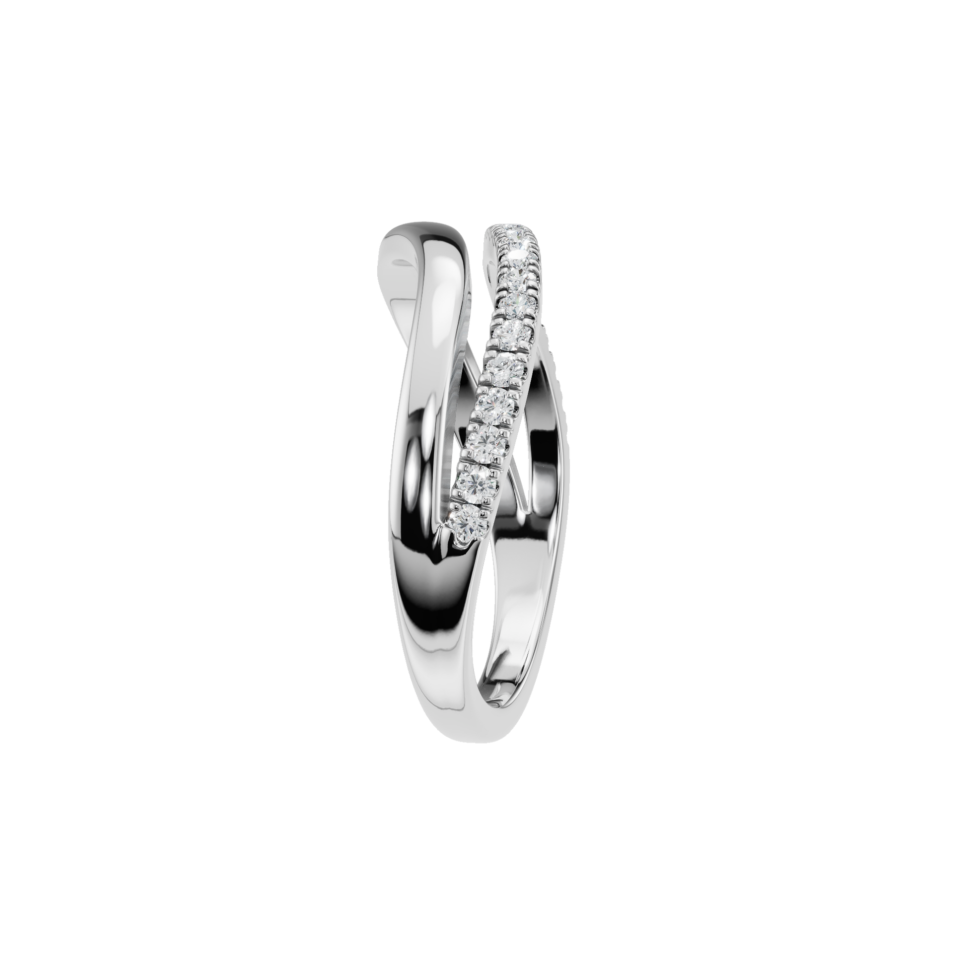 ROUND WAVE PAVE WEDDING BAND - M&D Signature Jewels