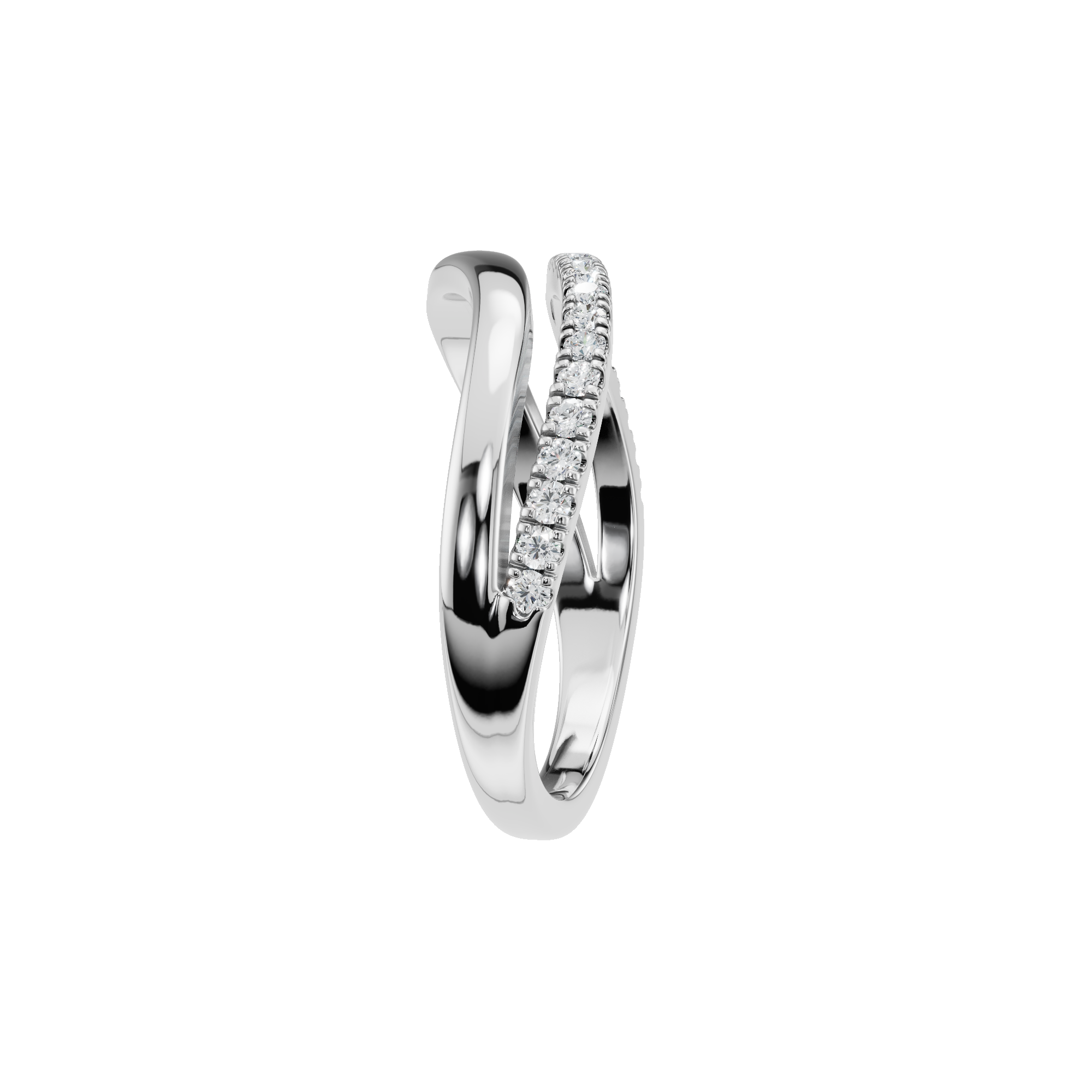 ROUND WAVE PAVE WEDDING BAND