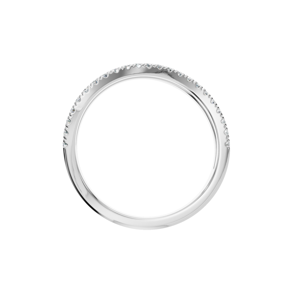 ROUND WAVE PAVE WEDDING BAND