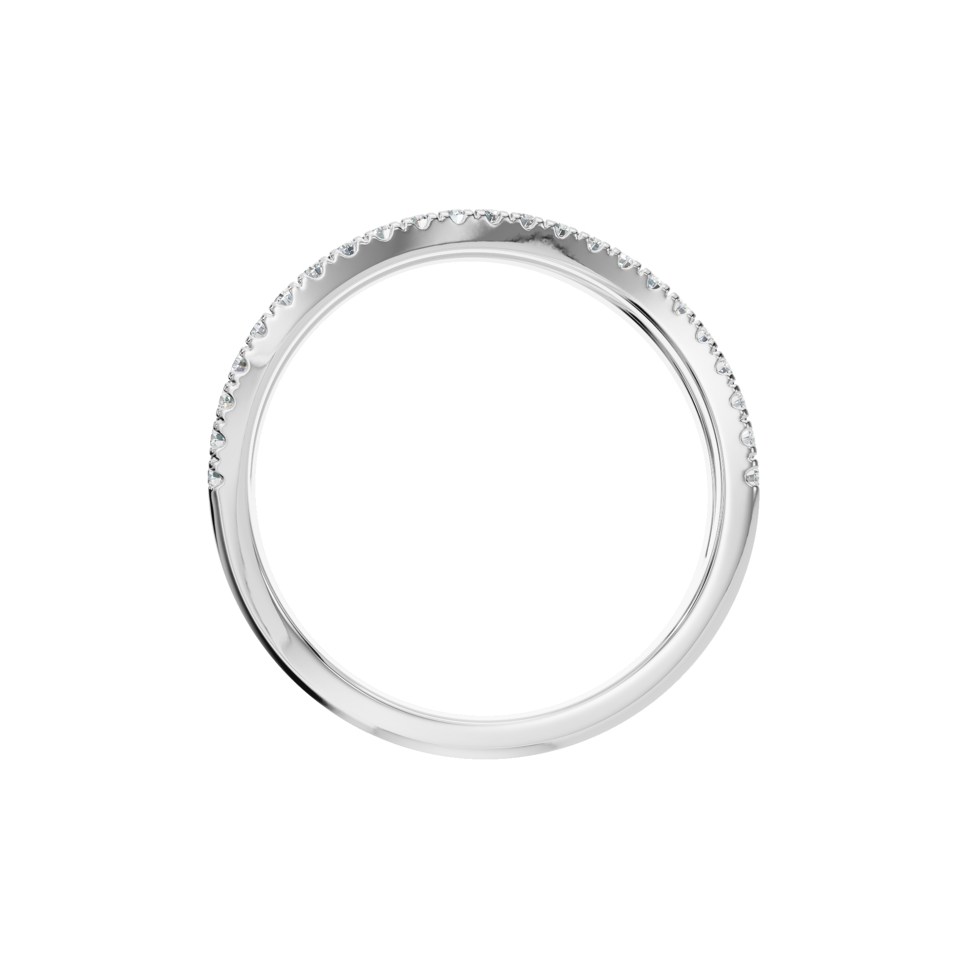 ROUND WAVE PAVE WEDDING BAND