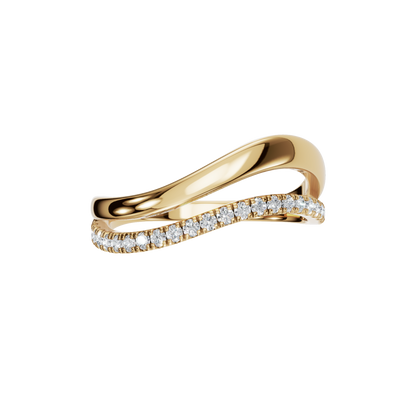 ROUND WAVE PAVE WEDDING BAND - M&D Signature Jewels