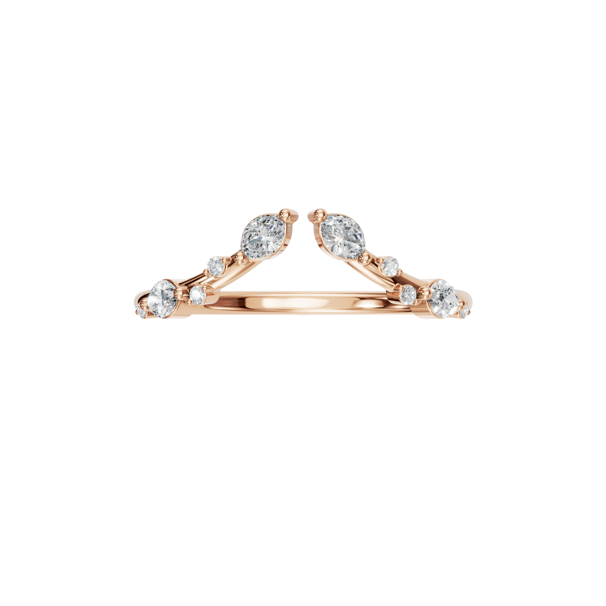 MARQUISE ROUND OPEN WEDDING BAND