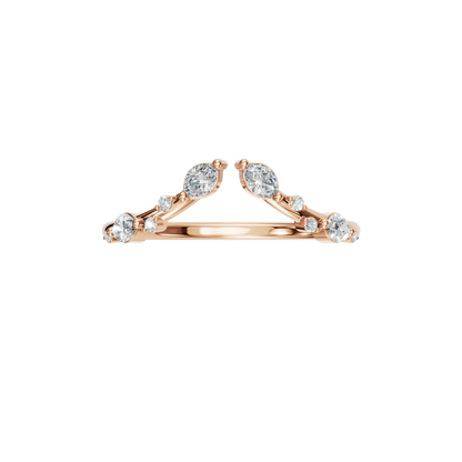 MARQUISE ROUND OPEN WEDDING BAND - M&D Signature Jewels