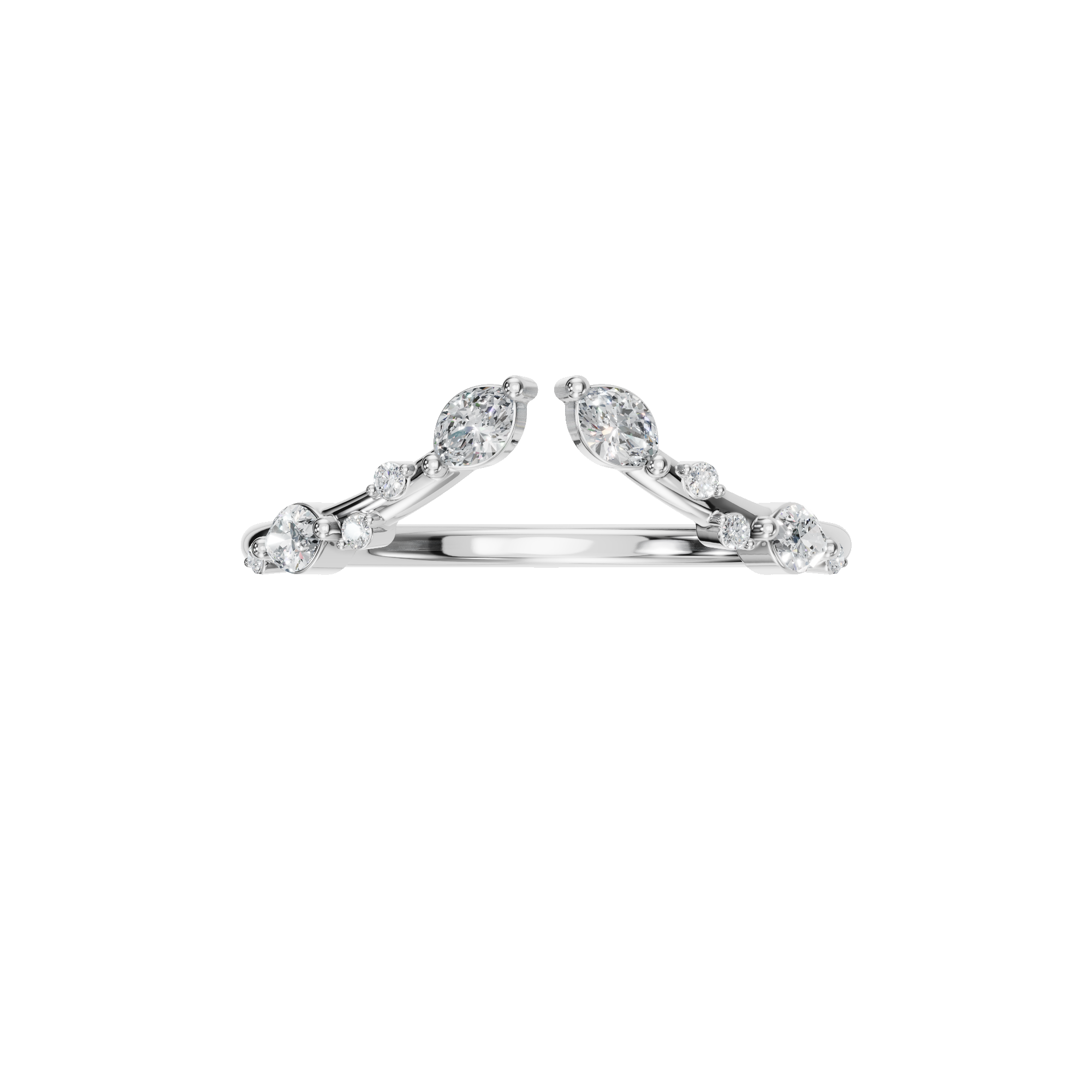 MARQUISE ROUND OPEN WEDDING BAND