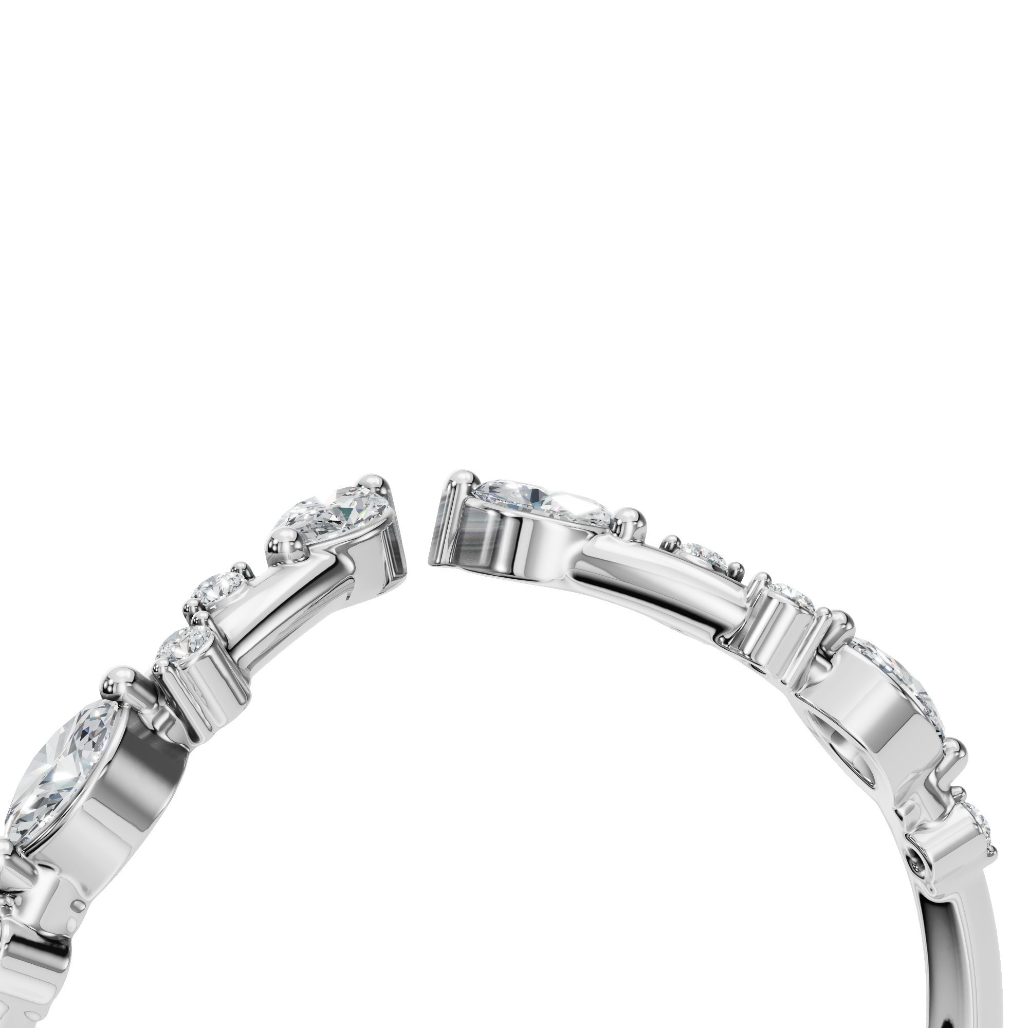MARQUISE ROUND OPEN WEDDING BAND