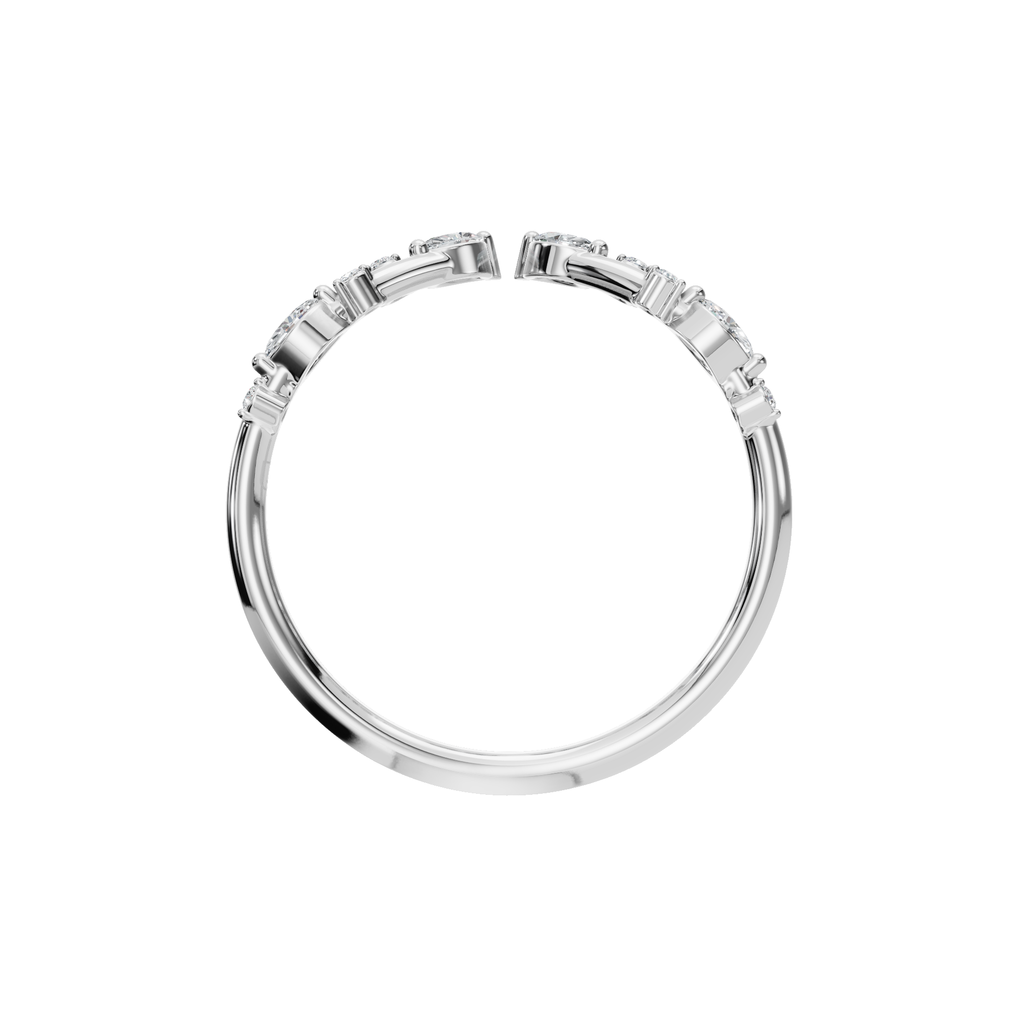 MARQUISE ROUND OPEN WEDDING BAND