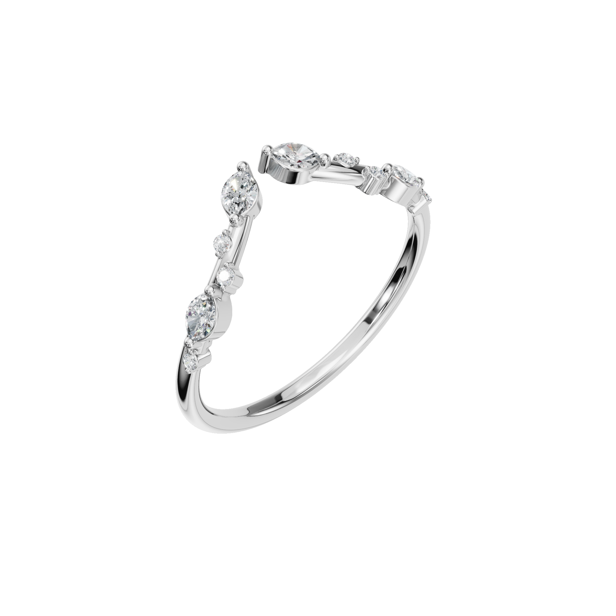 MARQUISE ROUND OPEN WEDDING BAND