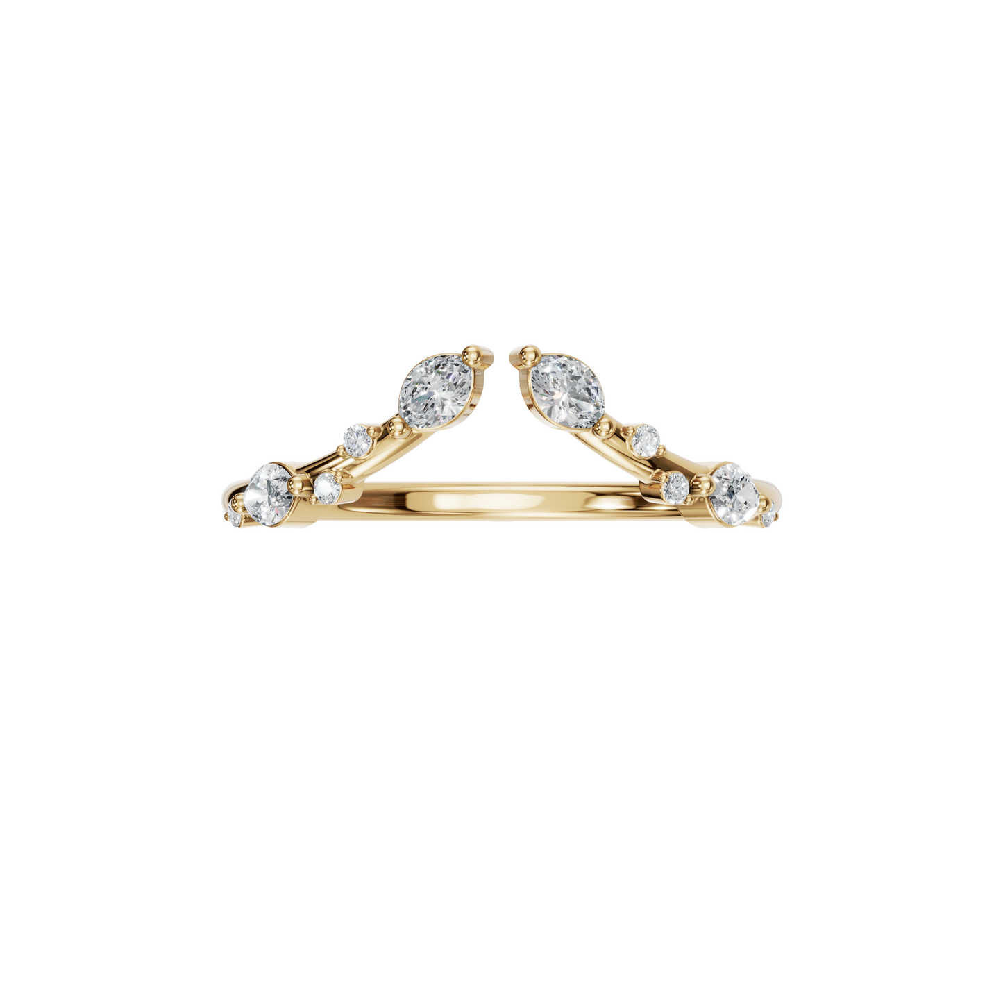 MARQUISE ROUND OPEN WEDDING BAND - M&D Signature Jewels