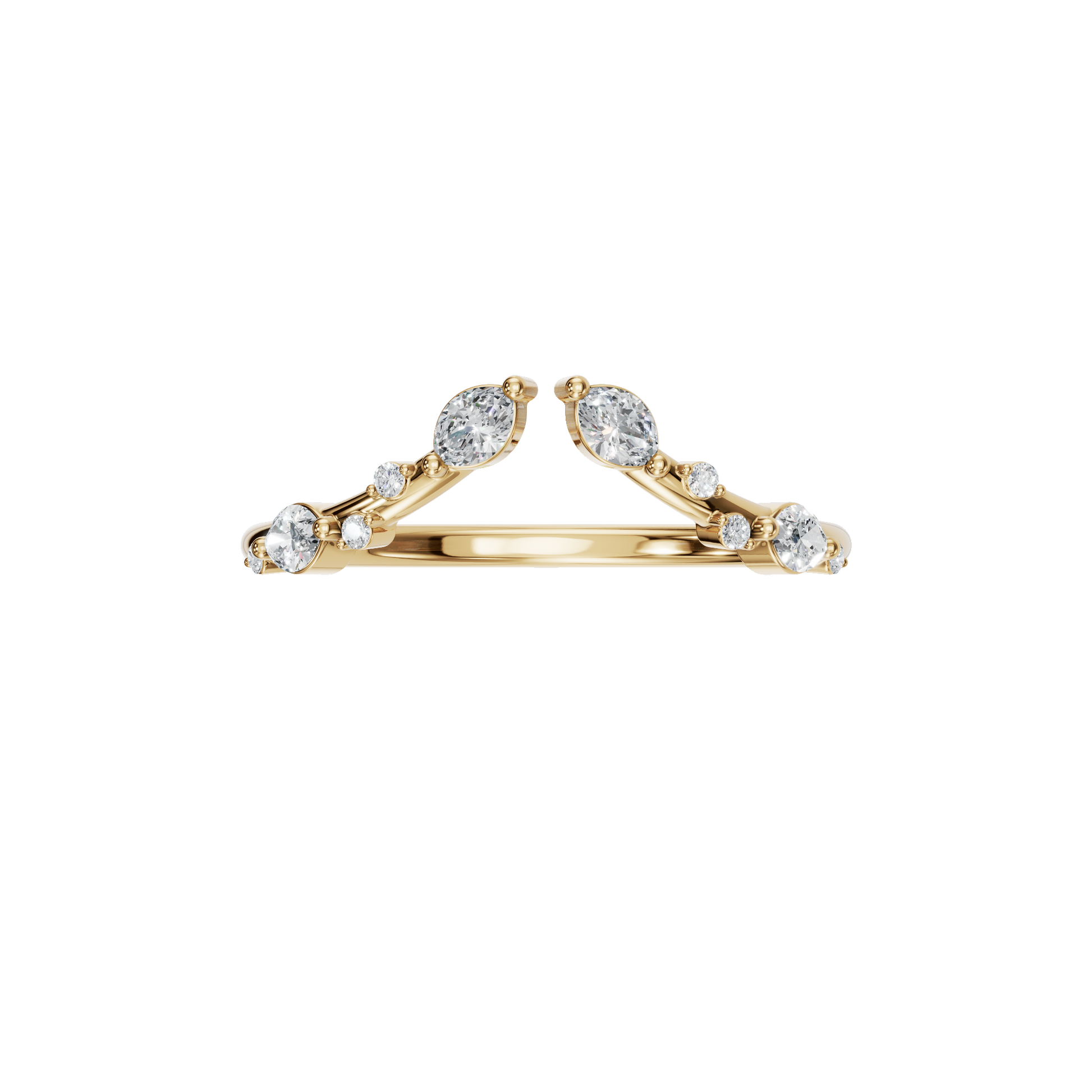 MARQUISE ROUND OPEN WEDDING BAND - M&D Signature Jewels