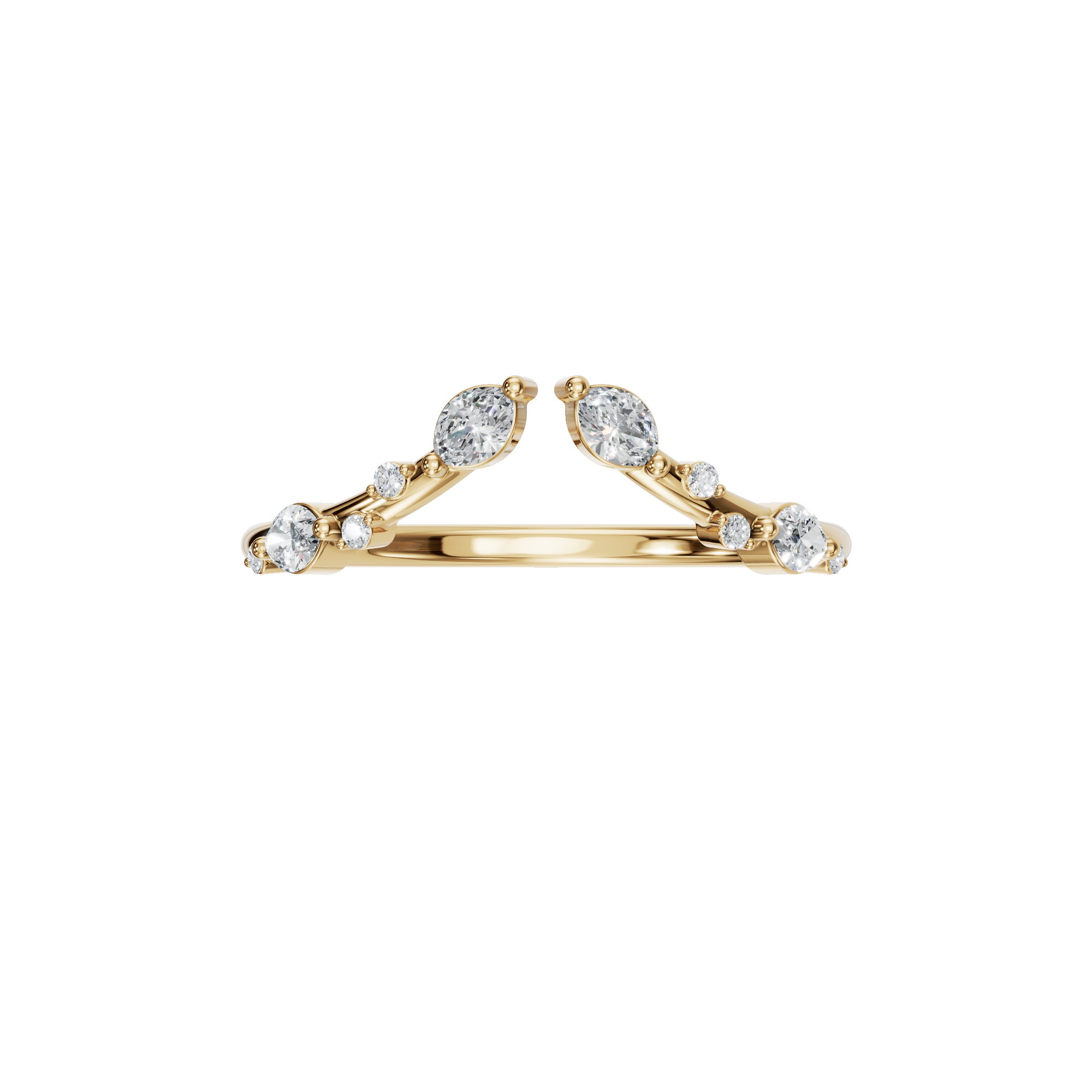 MARQUISE ROUND OPEN WEDDING BAND