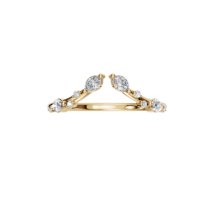 MARQUISE ROUND OPEN WEDDING BAND - M&D Signature Jewels
