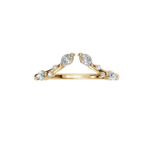 MARQUISE ROUND OPEN WEDDING BAND - M&D Signature Jewels