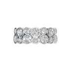 ROUND TWO ROW BEZEL HALF ETERNITY WEDDING RING