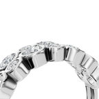 ROUND TWO ROW BEZEL HALF ETERNITY WEDDING RING