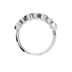 ROUND TWO ROW BEZEL HALF ETERNITY WEDDING RING
