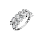 ROUND TWO ROW BEZEL HALF ETERNITY WEDDING RING