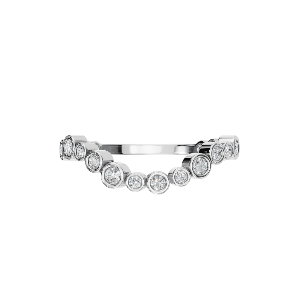 ROUND WAVE BEZEL WEDDING BAND