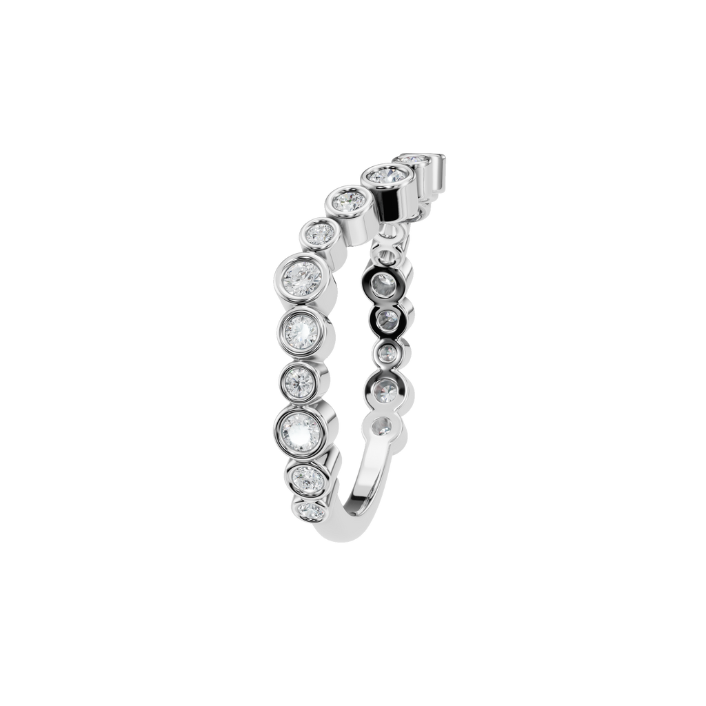 ROUND WAVE BEZEL WEDDING BAND