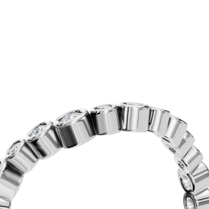 ROUND WAVE BEZEL WEDDING BAND - M&D Signature Jewels