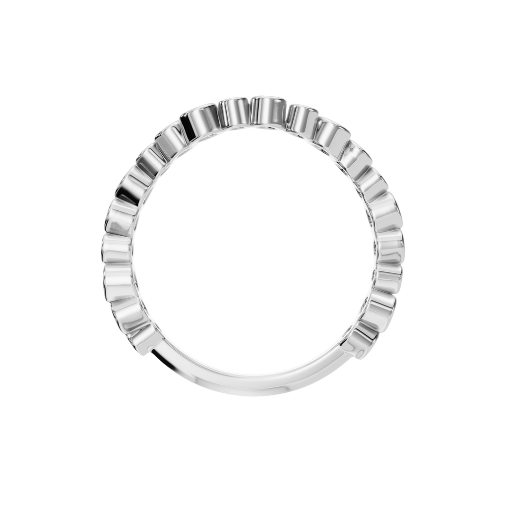ROUND WAVE BEZEL WEDDING BAND