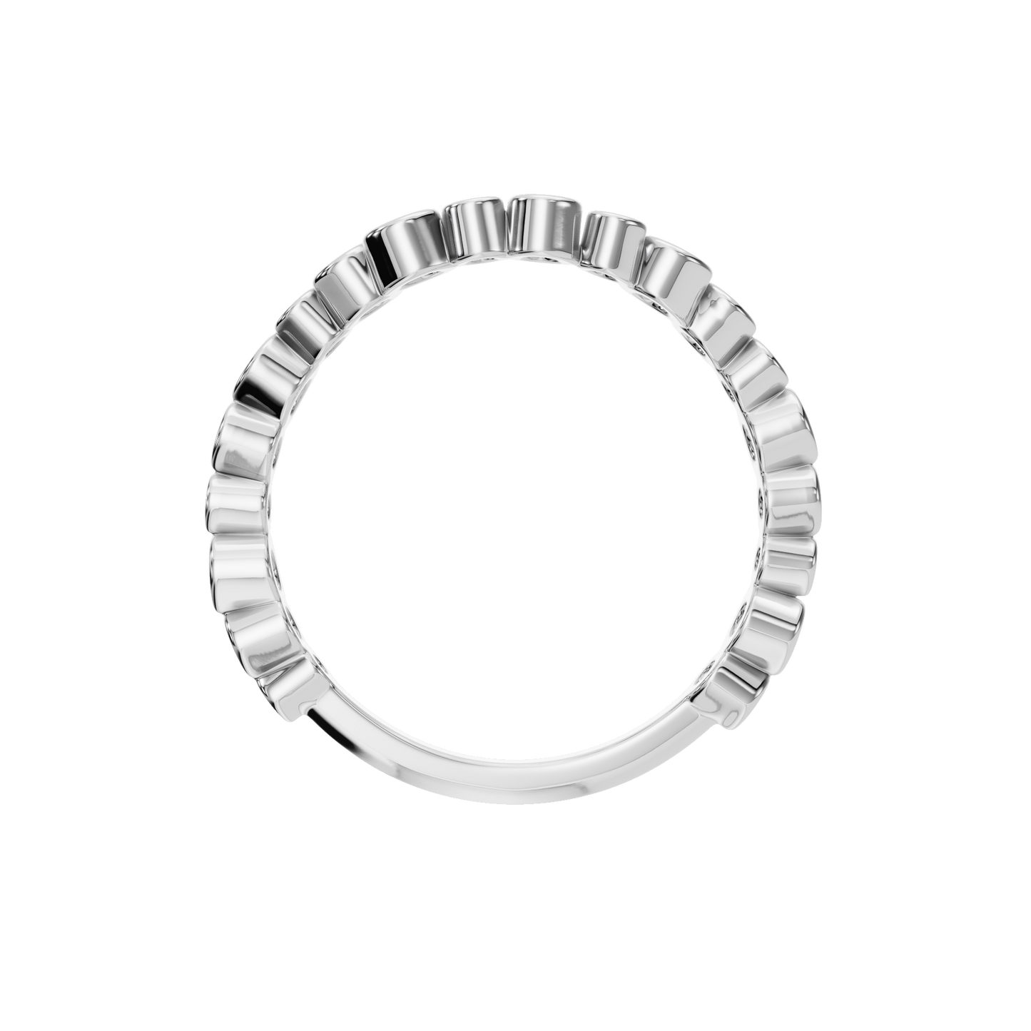 ROUND WAVE BEZEL WEDDING BAND - M&D Signature Jewels