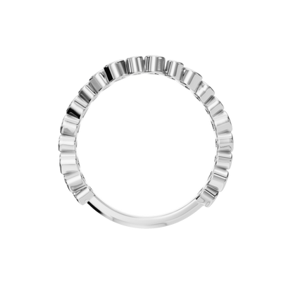 ROUND WAVE BEZEL WEDDING BAND - M&D Signature Jewels