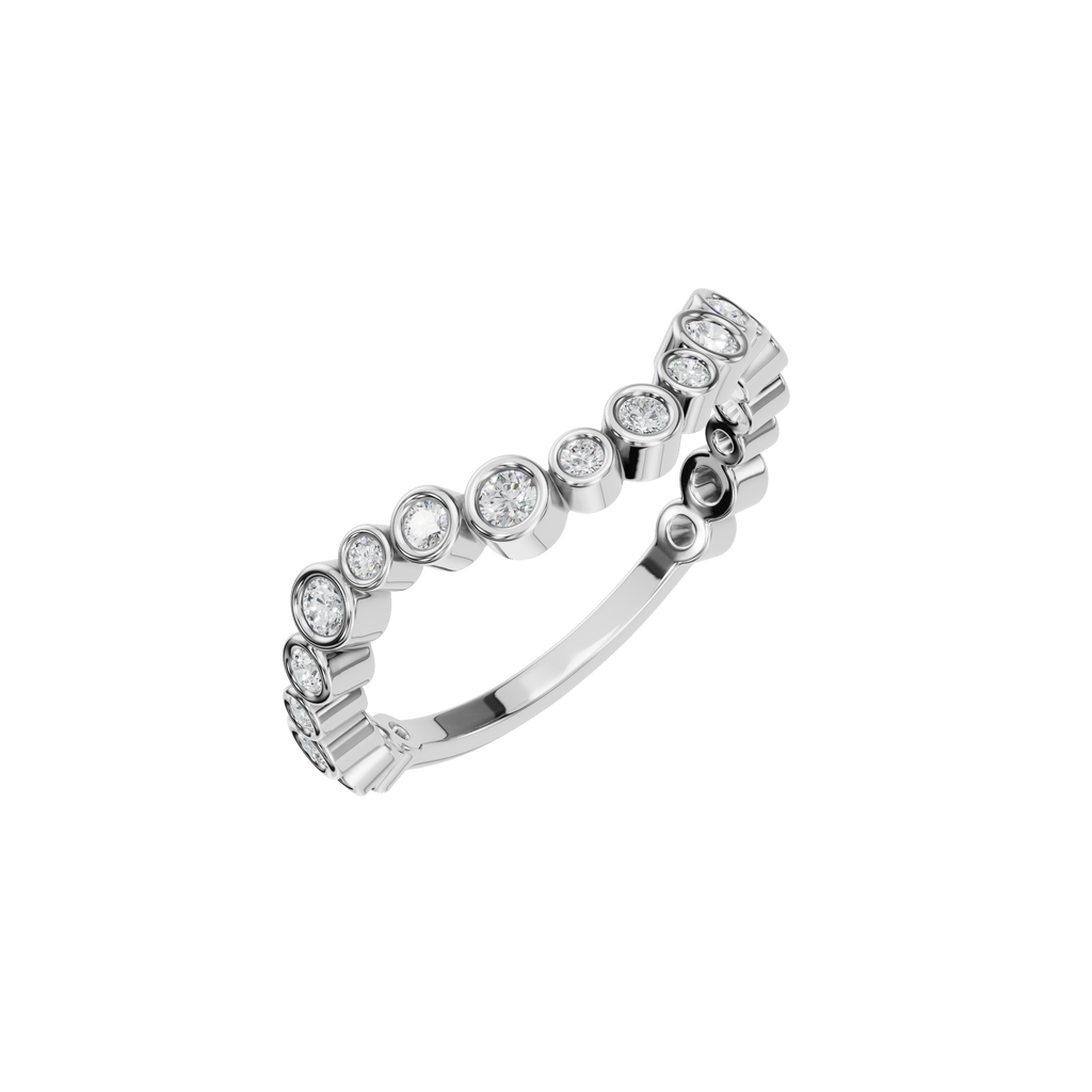 ROUND WAVE BEZEL WEDDING BAND