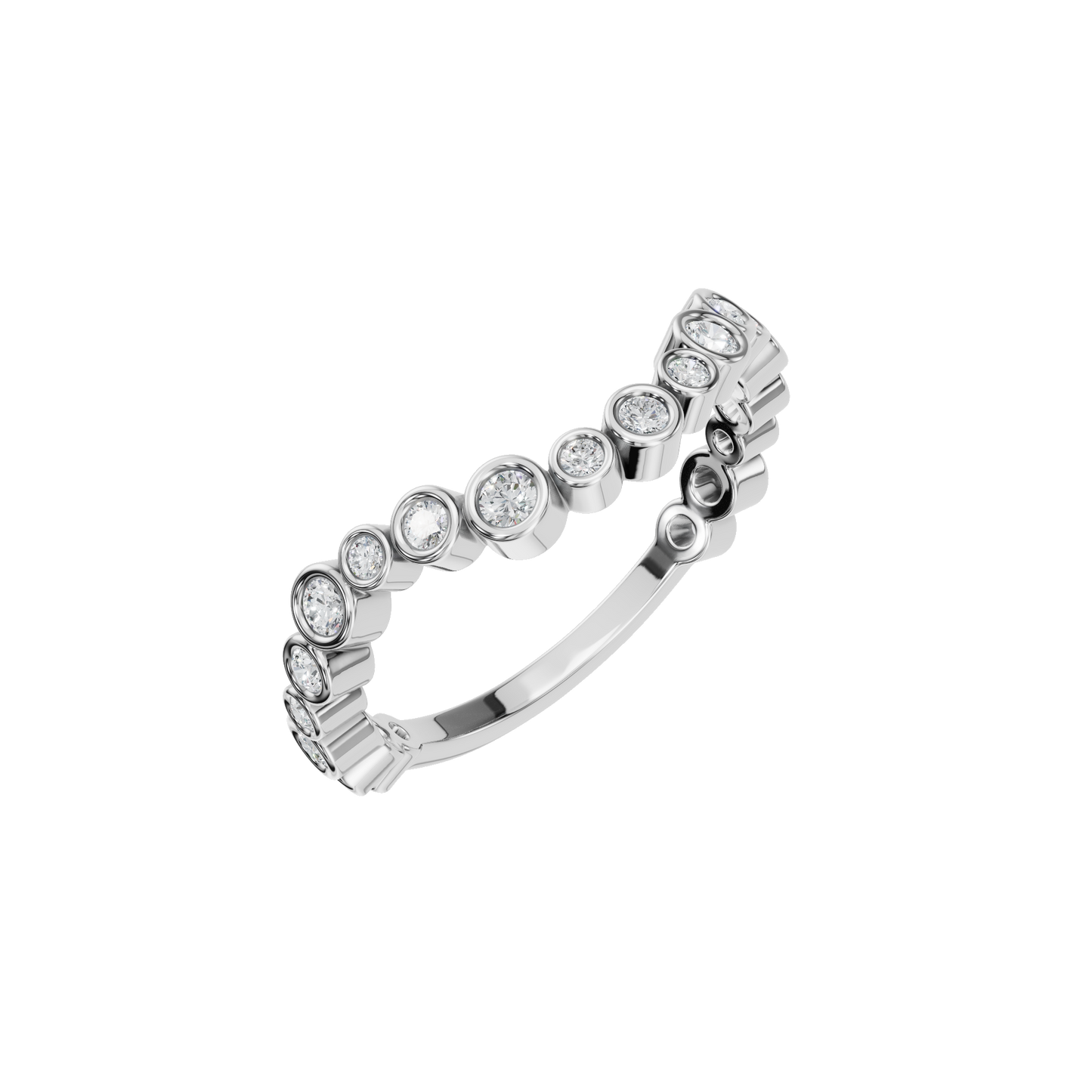ROUND WAVE BEZEL WEDDING BAND - M&D Signature Jewels