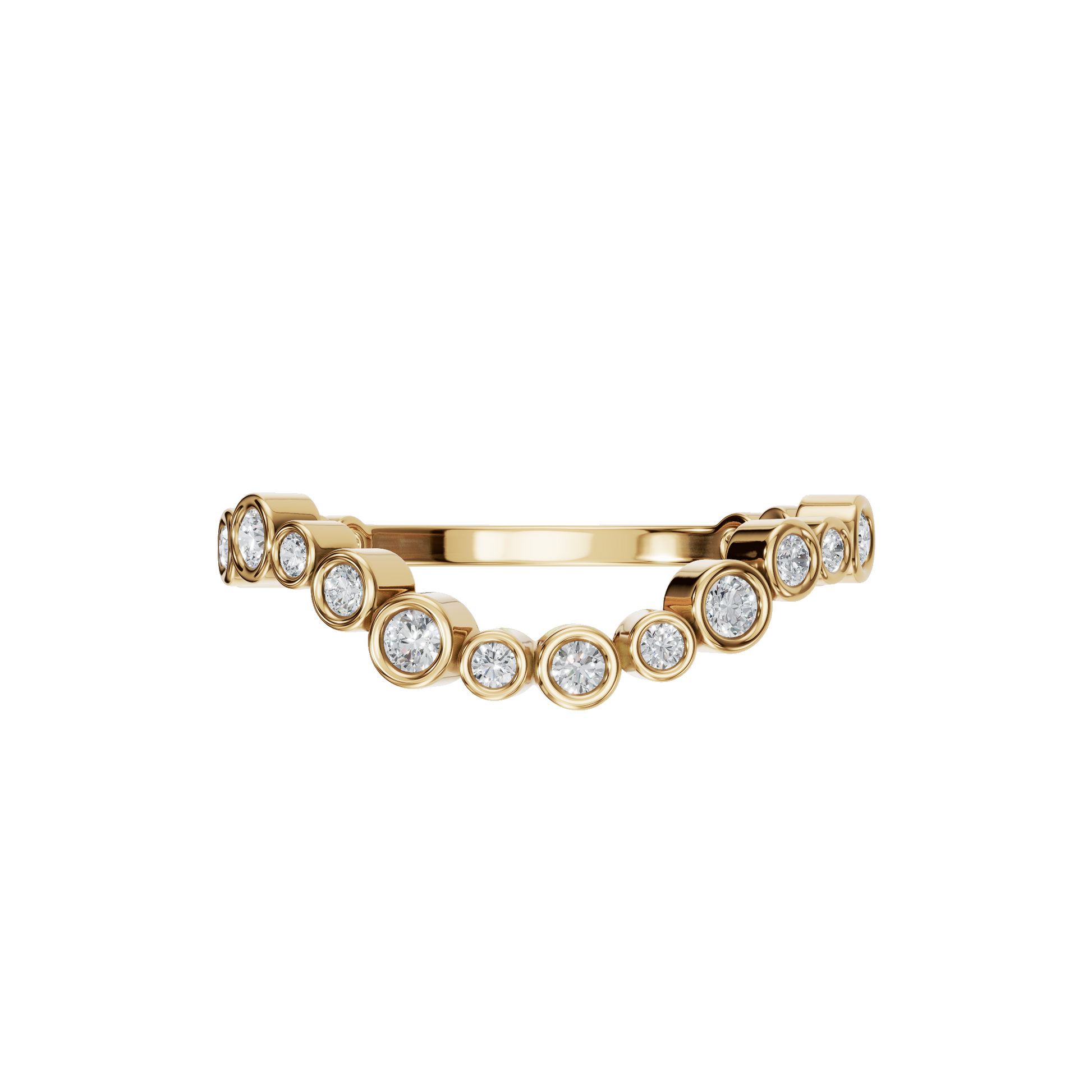 ROUND WAVE BEZEL WEDDING BAND - M&D Signature Jewels