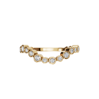 ROUND WAVE BEZEL WEDDING BAND - M&D Signature Jewels