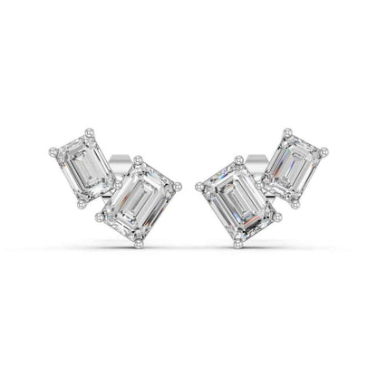 EMERALD TWO STONE EARRING