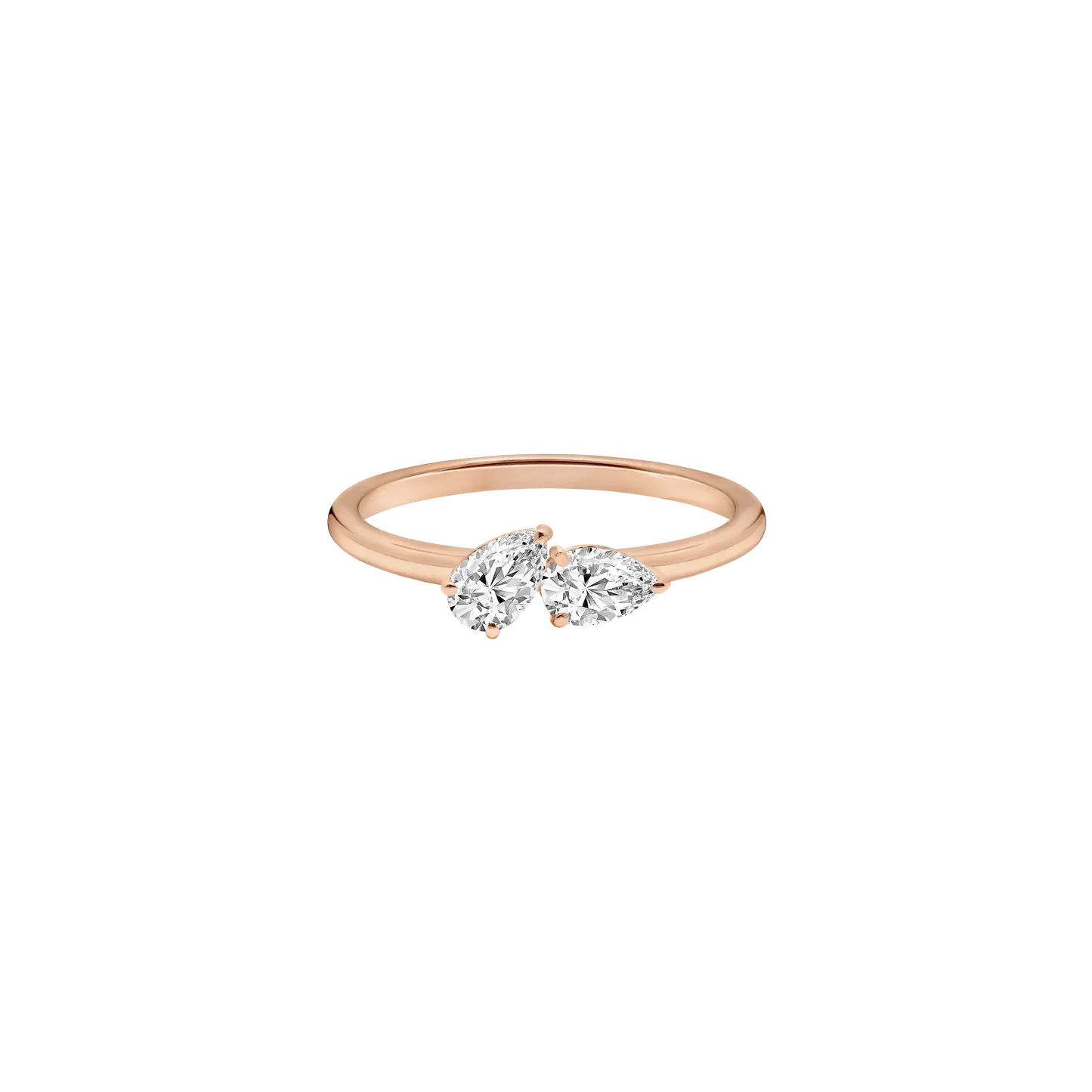 TWO PEAR LAB DIAMOND CURVED WEDDING BAND