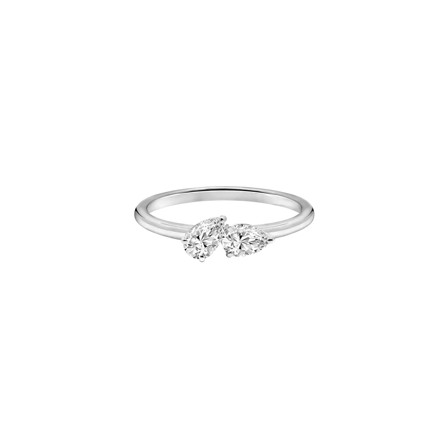 TWO PEAR LAB DIAMOND CURVED WEDDING BAND