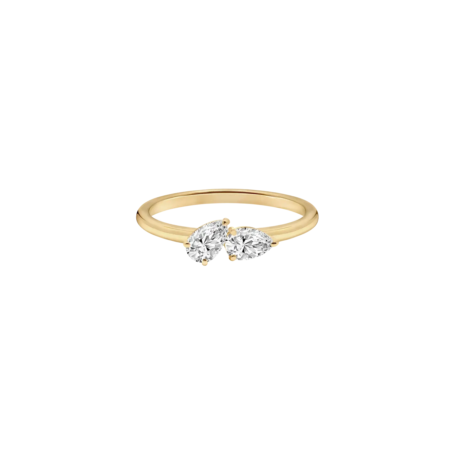 TWO PEAR LAB DIAMOND CURVED WEDDING BAND