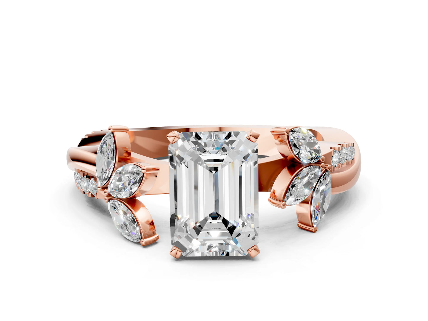EMERALAD FLORAL NATURE INSPIRED CHANNEL RING - M&D Signature Jewels