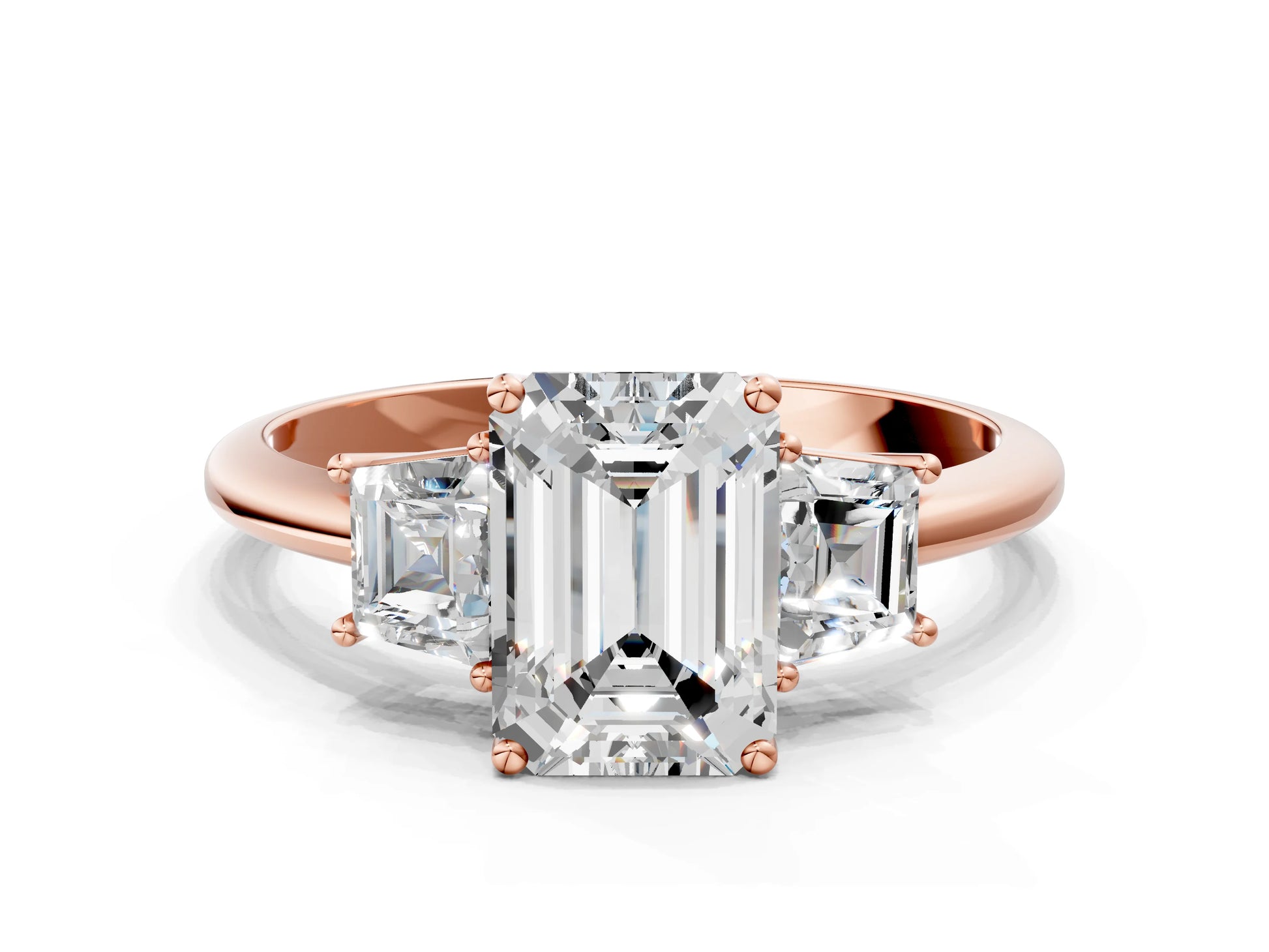 EMERALD TRAPAZOID 3 STONE RING - M&D Signature Jewels