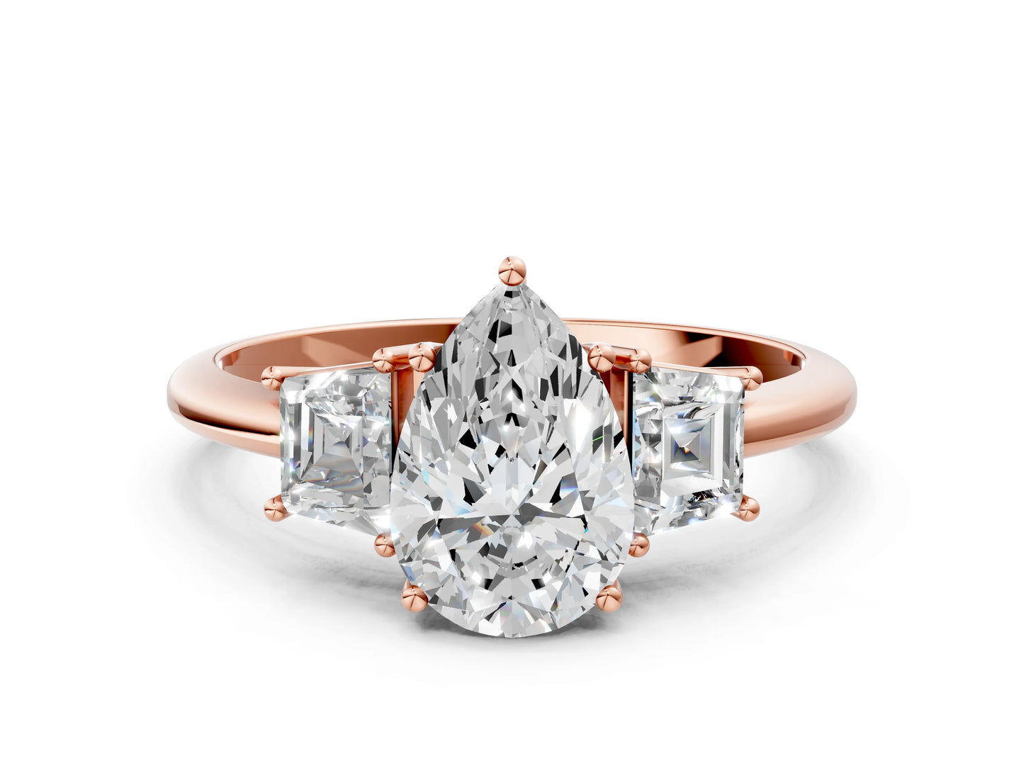 PEAR TRAPAZOID 3 STONE RING - M&D Signature Jewels