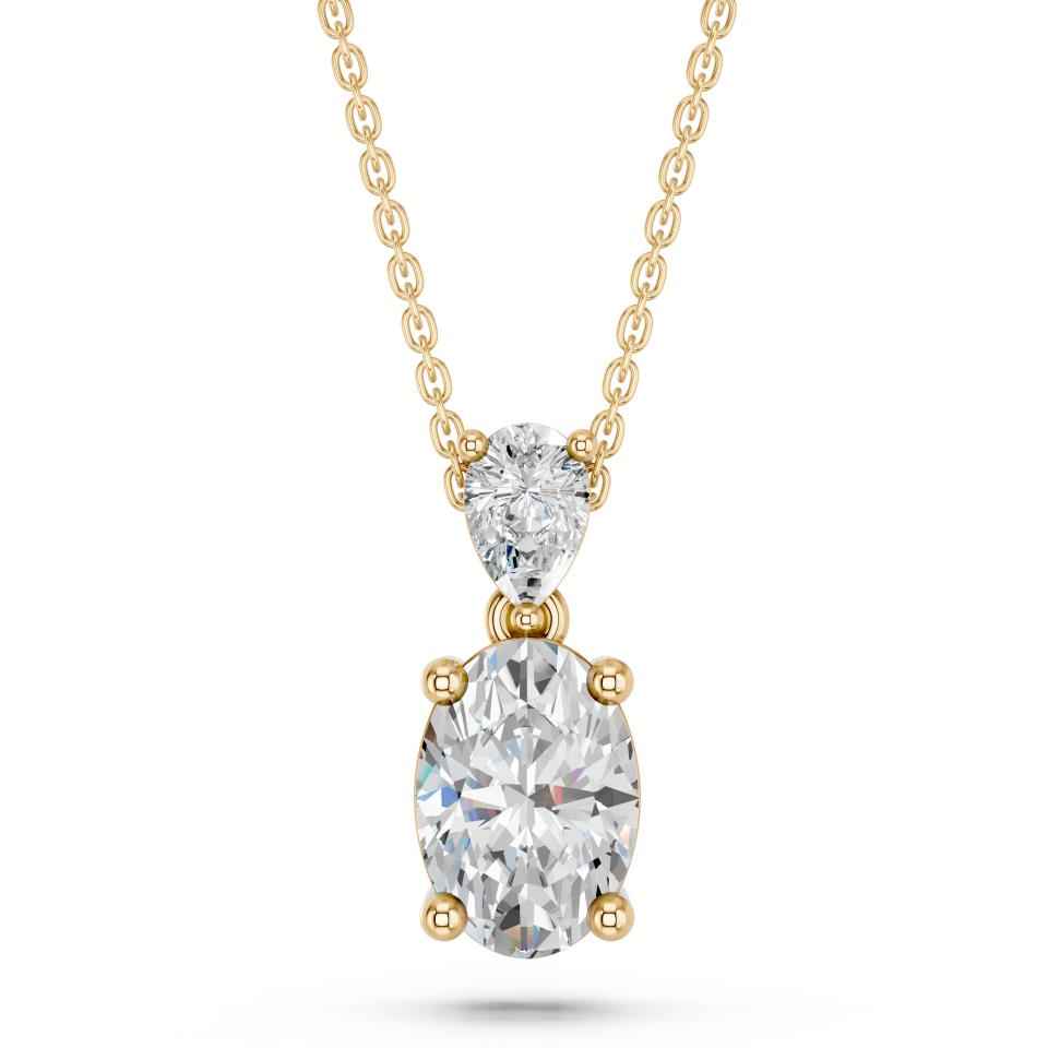 OVAL PEAR TWO STONE PENDANT