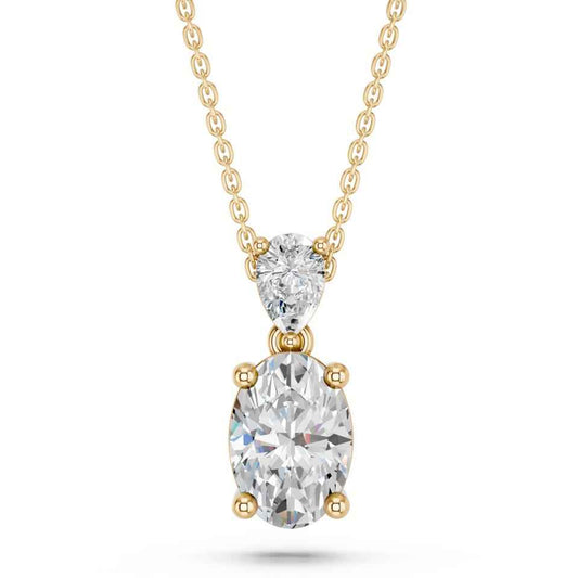 OVAL PEAR TWO STONE PENDANT