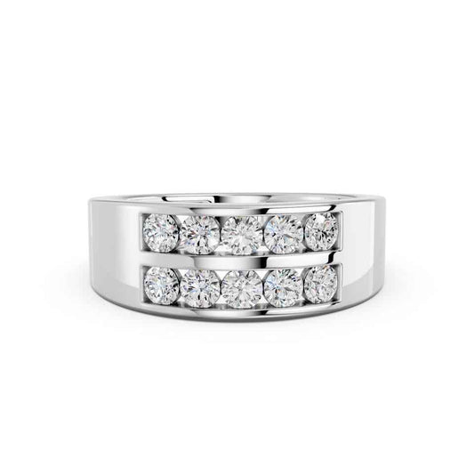 ROUND TWO ROW WEDDING BAND