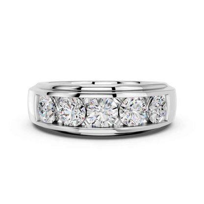 5 STONE ROUND MENS RING
