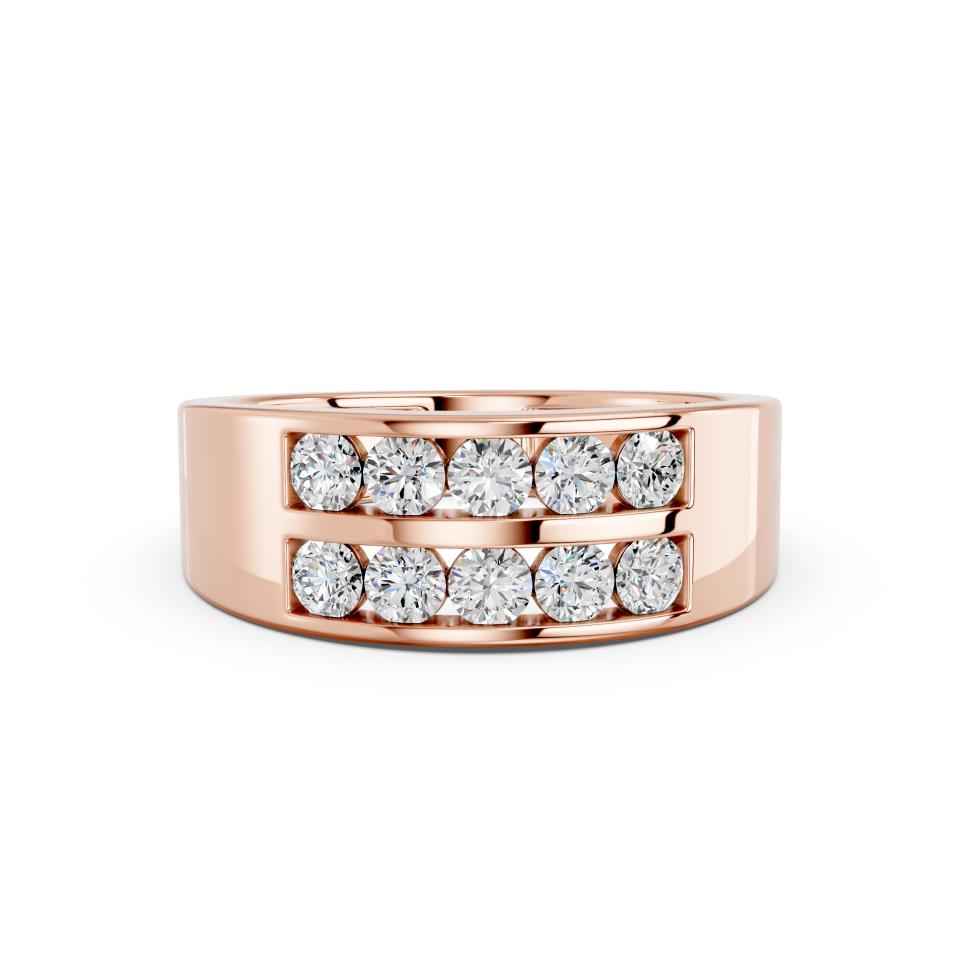 ROUND TWO ROW WEDDING BAND