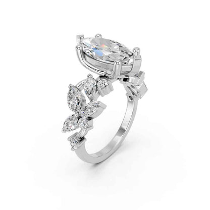 MARQUISE WITH FLORAL SIDE STONES