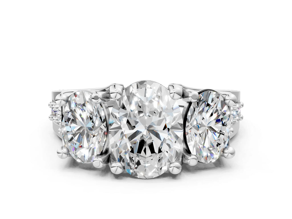 OVAL 3 STONE RING