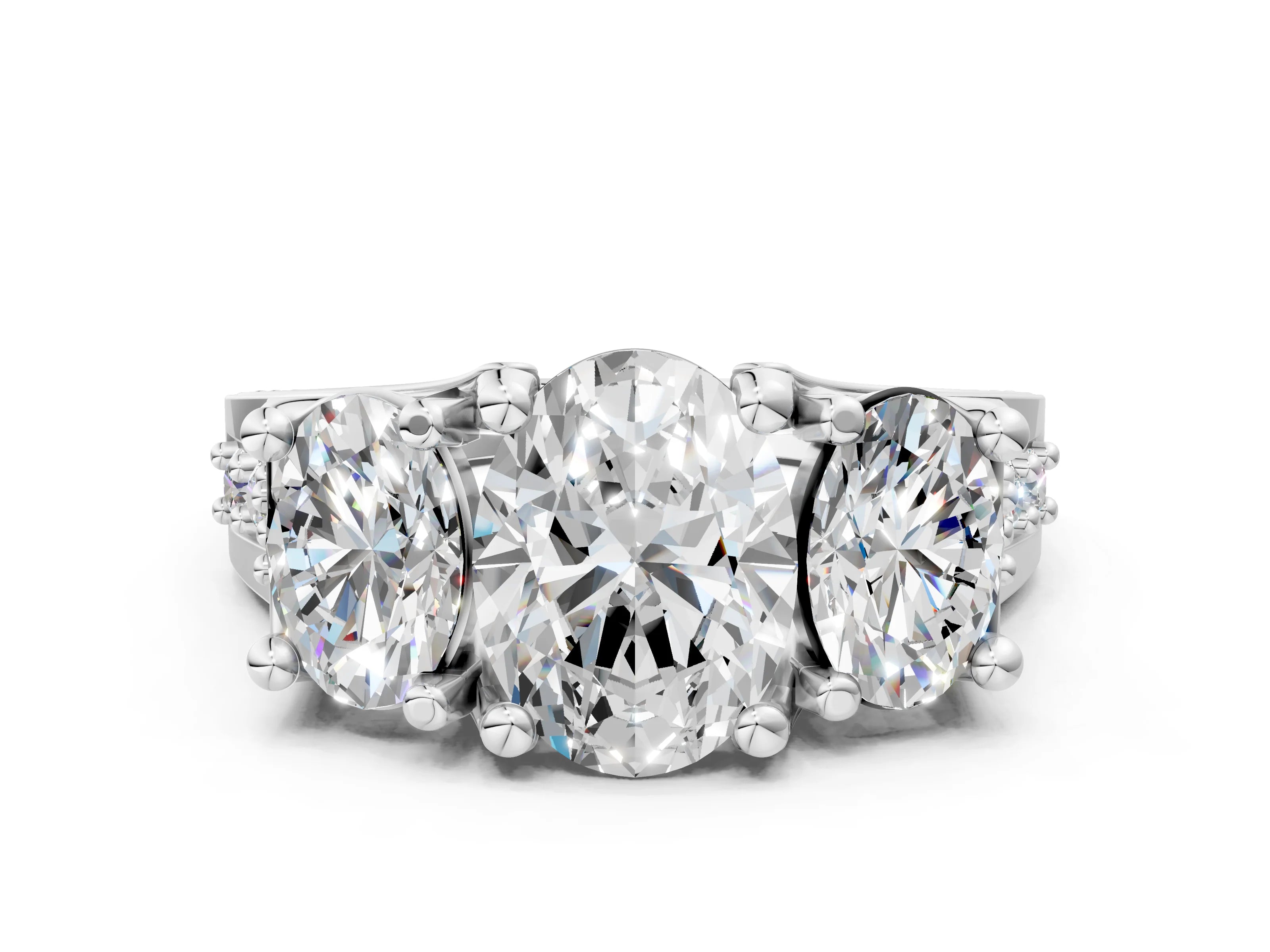 OVAL 3 STONE RING