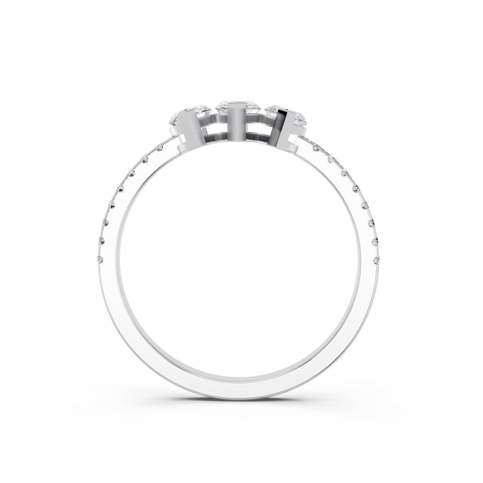 3 STONE MARQUISE PAVE BAND