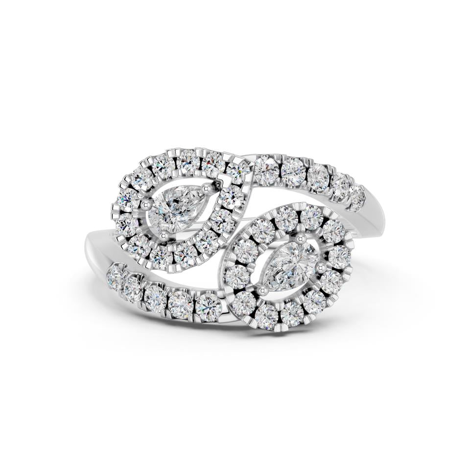PEAR TWO STONE FANCY RING