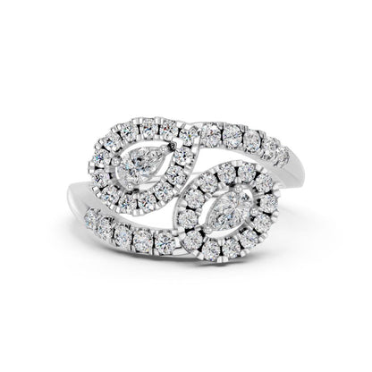 PEAR TWO STONE FANCY RING